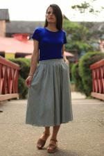 Saia longuete verde com el&aacute;stico