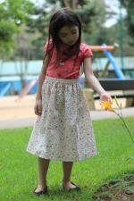 Saia midi infantil de algodão