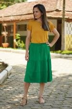 Saia midi evas&ecirc; tr&ecirc;s marias verde bandeira