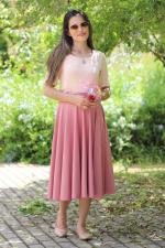 Saia midi god&ecirc; total ros&ecirc;