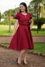 Vestido midi evas&ecirc; marsala