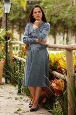 Vestido midi Th&eacute;r&egrave;se azul