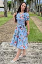 Vestido midi flora azul