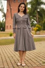 Vestido midi Th&eacute;r&egrave;se cinza