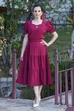 Vestido midi F&aacute;tima marsala