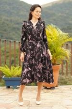 Vestido midi Guadalupe preto