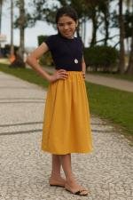 Saia Barbara infantil mostarda