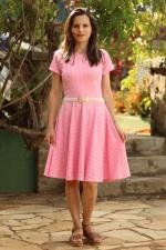Vestido midi lese rosa