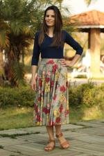 Saia midi godê total jardim de inverno