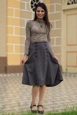 Saia midi evas&ecirc; com bot&otilde;es