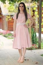 Vestido midi evas&ecirc; ros&ecirc;