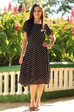 Vestido midi god&ecirc; po&aacute; preto