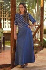 Saia longa jeans claro