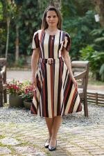 Vestido midi evas&ecirc; com cinto