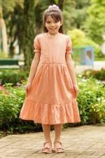 Vestido infantil midi goiaba pipoquinha