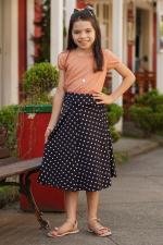 Saia midi infantil preta po&aacute;