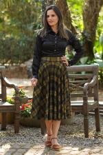 Saia midi god&ecirc; total xadrez